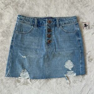 Denim Distressed Skirt
